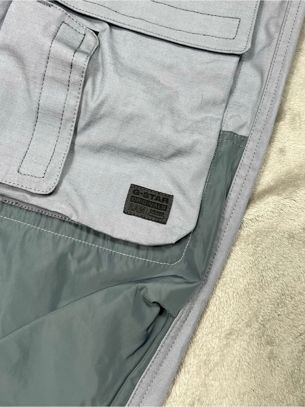 G Star Raw 3D Tapered Cargo Pants Mens 32x30 Gray Contrast Double Knee Ripstop